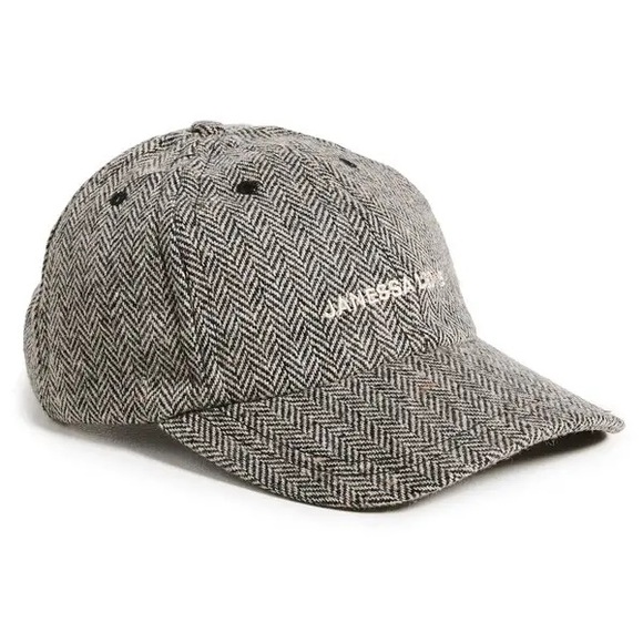 Janessa Leone Accessories - Janessa Leone Charcoal Herringbone Hat